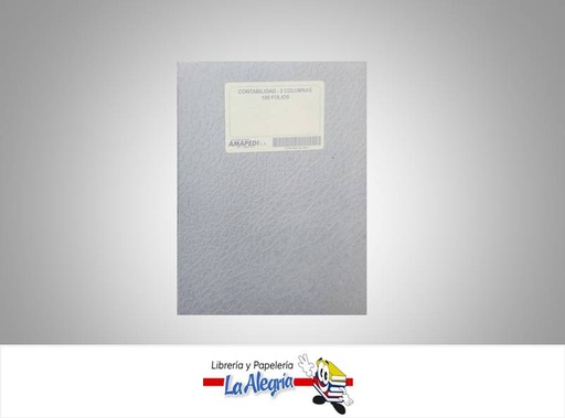 [CONTA2COLUM] LIBRO DE CONTABILIDAD 2 COLUMNAS 100 FOLIOS MARCA AMAPEDI