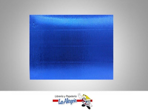 [CORRU4010] CARTON CORRU/METALIZADO 32X25CM AZUL UND MARCA S/M   