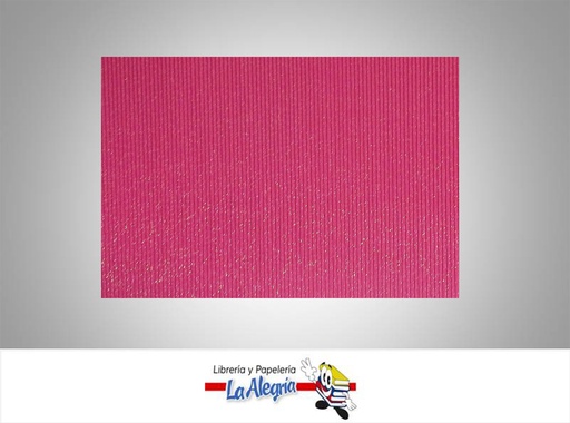 [CORRUGES010] CARTON CORRUGADO ESCARCHADO 50X70 CM FUCSIA MARCA S/M