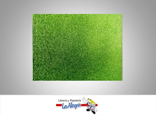 [CORRUGES021] CARTON CORRUGADO ESCARCHADO 50X70 VERDE LIMON MARCA S/M