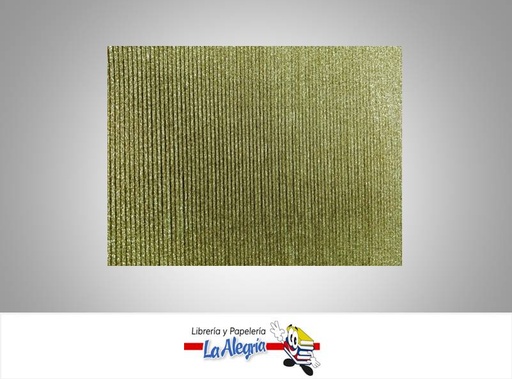 [CORRUGES022] CARTON CORRUGADO ESCARCHADO 50X70 DORADO MARCA S/M