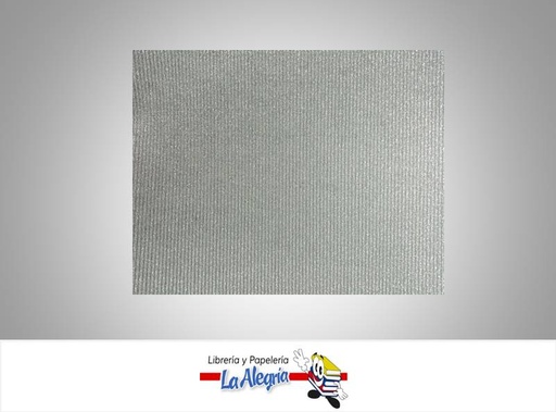 [CORRUGES050] CARTON CORRUGADO ESCARCHADO 50X70 CM PLATA MARCA S/M