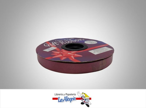 [CR1592080] CINTA DE REGALO 15MM VINOTINTO XMETRO MARCA GIFT RIBBON   