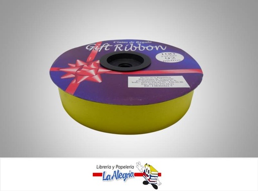 [CR3092002] CINTA DE REGALO 30MM AMARILLO XMETRO MARCA GIFT RIBBON   