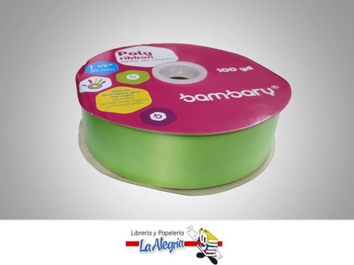 [CR3092068] CINTA DE REGALO 30MM VERDE CLARO XMETRO MARCA S/M   