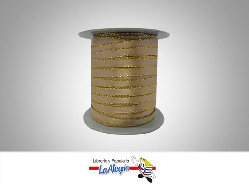 [CRB05MM015] CINTA RASO B/D 05MM BEIGE/CREMA XMETRO MARCA S/M   