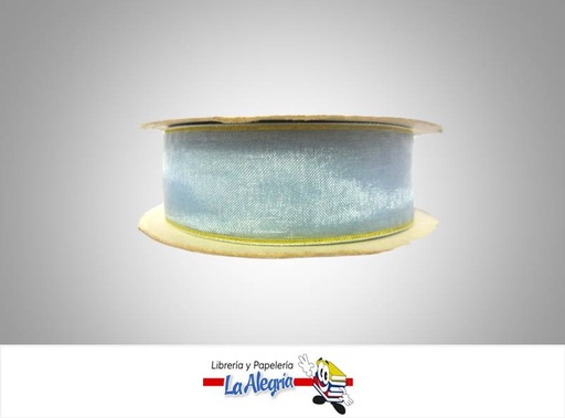 [CRB25MM008] CINTA ORGANZA B/D 25MM AZUL CIELO XMETRO MARCA S/M   