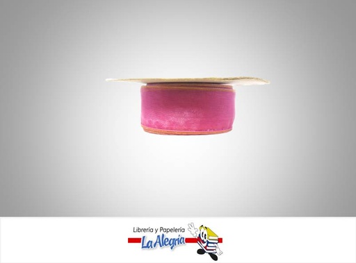 [CRB25MM025] CINTA ORGANZA B/D 25MM FUCSIA XMETRO MARCA S/M   