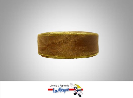 [CRB25MM077] CINTA ORGANZA B/D 25MM VERDE OLIVA XMETR MARCA S/M   