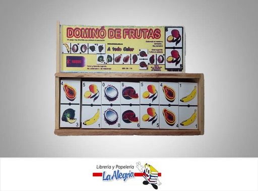 [DK178] JUEGO DOMINO FRUTAS MADERA MARCA DESARROLLOS KIKIRIKI   