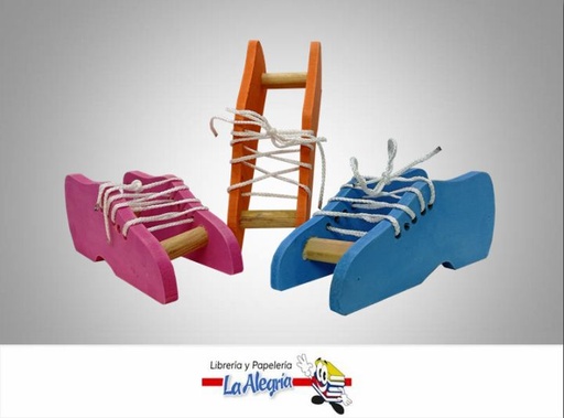 [DK193] JUEGO ZAPATO D/MADERA P/TRENZAR MARCA KIKIRIKI   