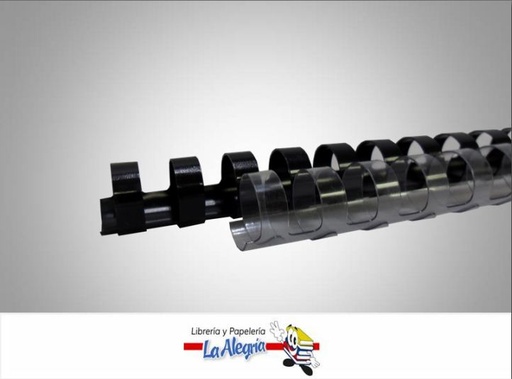 [ESP008] ESPIRAL OVALADO 16MM X 30CM PARA 115 HOJAS NEGRO MARCA S/M