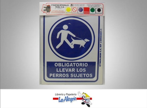[ETC28] SENAL OBLIG LLEVAR PERROS SUJETOS 24X19C MARCA ETINCA   