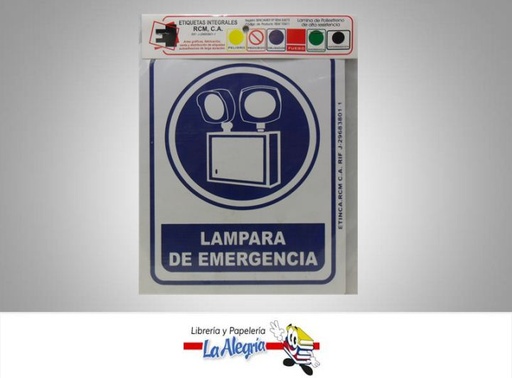 [ETC31] SENAL LAMPARA DE EMERGENCIA 24X19CM MARCA ETINCA   