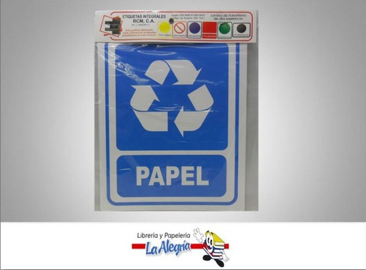 [ETE28] SENAL RECICLAJE PAPEL 23,5X19CM MARCA ETINCA   