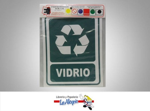 [ETE30] SENAL RECICLAJE VIDRIO 23,5X18,5CM MARCA ETINCA   