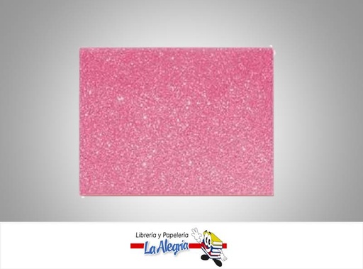 [FEDC169] FOAMI ESCARCHADO DOBLE CARTA ROSADO PASTEL MARCA S/M