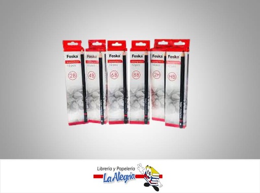 [LAP104] LAPIZ GRAFITO GRADUADO PARA DIBUJO 2B UND MARCA FOSKA