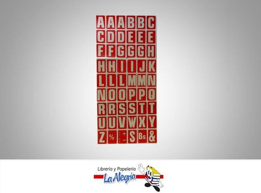 [LE32FR] ETIQUETA LETRAS 3,5X1,7CM ROJA 54UND MARCA STAR   