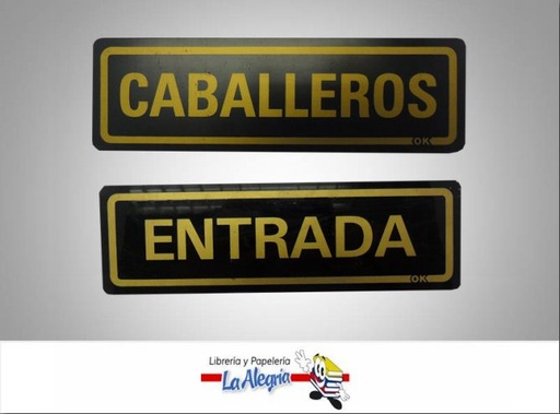 [M7530] SENAL ENTRADA Y CABALLEROS 21X6,5CM MARCA O.K.   