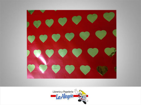 [PM0005] PAPEL HOJILLA 66X50 CM CORAZON ROJO PLIE MARCA S/M   