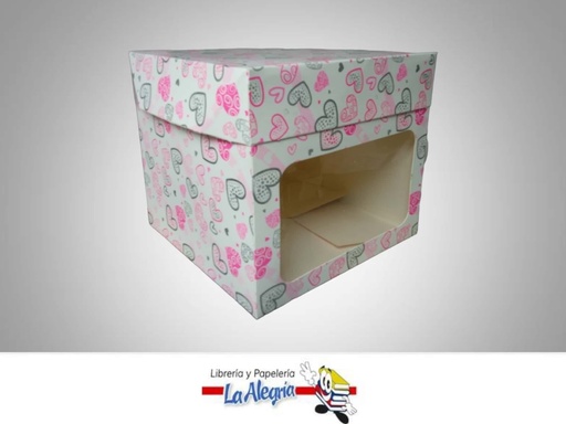 [RO1AMTDCV] CAJA DE REGALO ROMA N°1 AMORE CON VISOR TIPO D 19X21X21 CM CORAZONES MARCA PRESTO PACK
