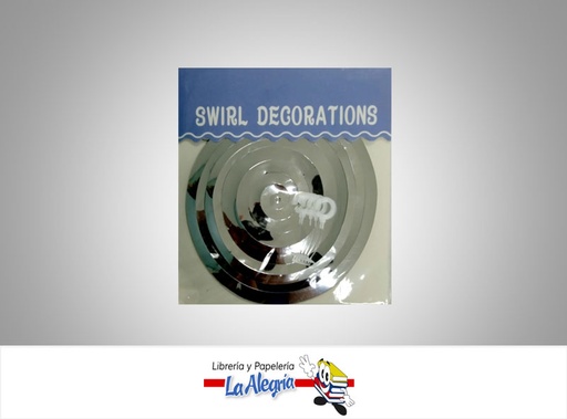 [SWIRLS050] REMOLINO SWIRLS DECOR PLATEADO UND MARCA SM   