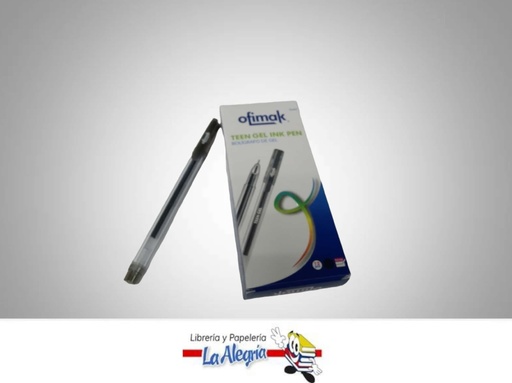 [TEENGEL06] BOLIGRAFO GEL CON TAPA 0.6MM NEGRO UND MARCA OFIMAK   