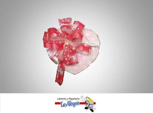 [YK8041F] CAJA DE REGALO CORAZON 11X9X5,5 LUNARES MARCA S/M   