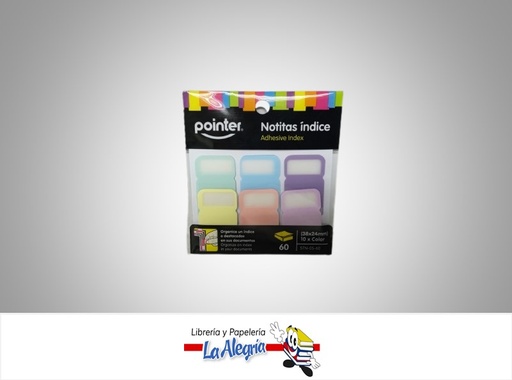 [7453038488419] MARCADOR PAGINA ADHESIVOS STN0560 3.8X2.4CM 60 HOJAS MARCA POINTER