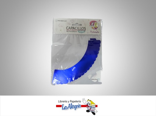[CAPMET013] CAPACILLO METALIZADO 15 CM AZUL REY PAQ 6 UNDMARCA PINTARETA