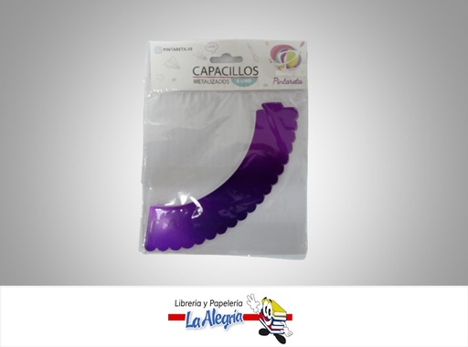 [CAPMET038] CAPACILLO METALIZADO 15 CM MORADO PAQ 6 UND MARCA PINTARETA