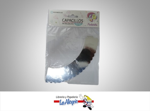 [CAPMET050] CAPACILLO METALIZADO 15 CM PLATA PAQ 6 UND MARCA PINTARETA
