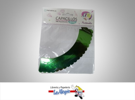 [CAPMET066] CAPACILLO METALIZADO 15 CM VERDE PAQ 6 UND MARCA PINTARETA