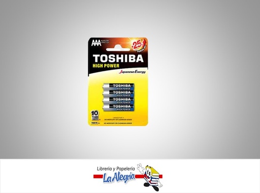 [4904530592768] PILA ALCALINA AAA 1.5V BLISTER 4 UND MARCA TOSHIBA