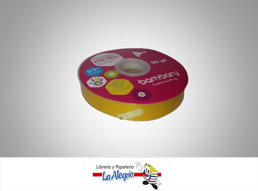 [CM15MM022] CINTA REGALO METALIZADA 15MM DORADO X METRO MARCA BAMBARY
