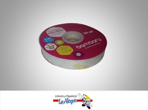 [CM15MM050] CINTA REGALO METALIZADA 15MM PLATEADO X METRO MARCA BAMBARY