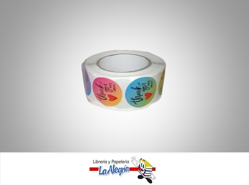 [684762897698] CALCOMANIA STICKER  THANK YOU FOR ORDER!2.5X2.5 CM PAQUETE 500 UND MARCA S/M