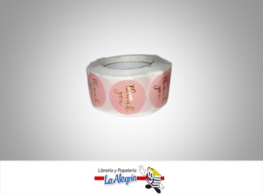 [706537143031] CALCOMANIA STICKER  THANK YOU 2.5X2.5 CM PAQUETE 500 UND MARCA S/M