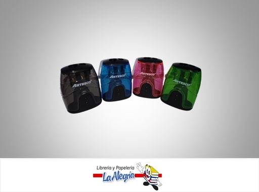 [7750082051317] SACAPUNTA DOBLE CON DEPOSITO 4 COLORES MARCA ARTESCO