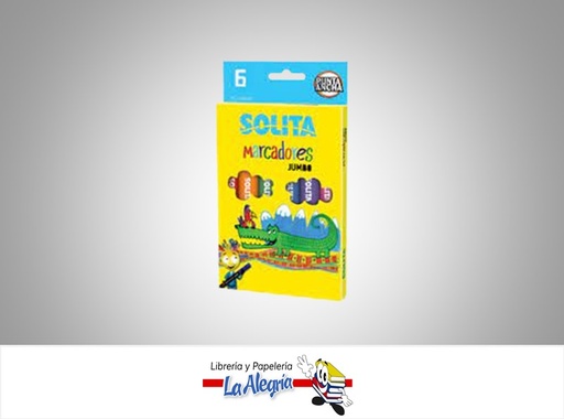 [7591147000068] MARCADOR JUMBO ESTUCHE 6 COLORES MARCA SOLITA