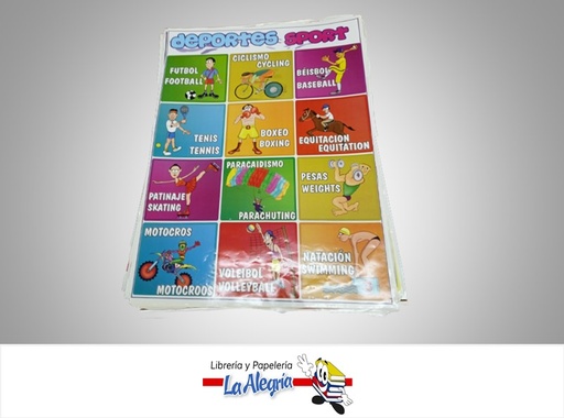 [AFG086] AFICHE GRANDE DEPORTES EN INGLES MARCA S/M