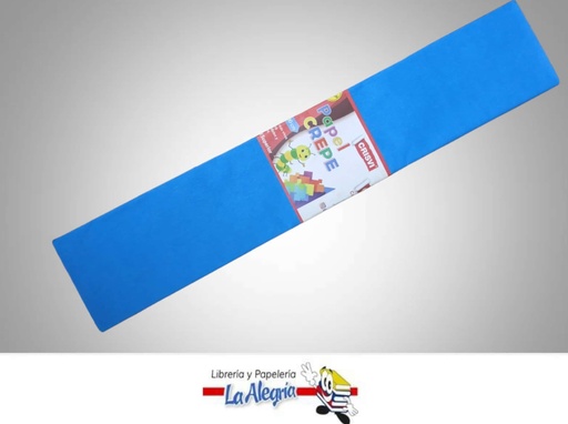 [PC083] PAPEL CREPE 50X200 CM AZUL CAPRI UND MARCA CRISVI