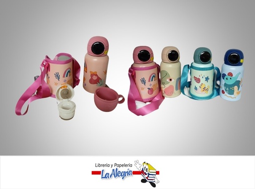 [6972834000638] TERMO DE AGUA 500 ML INFANTIL CON TERMOMETRO  COLORES VARIOS MARCA S/M