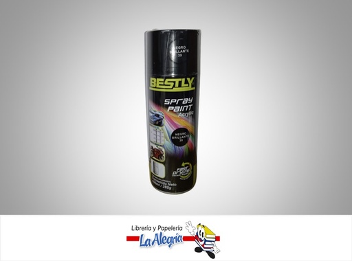 [793573968593] SPRAY ACRILICO 400ML NEGRO BRILLANTE MARCA BESTLY