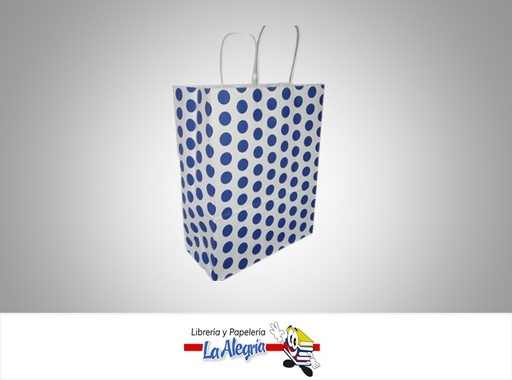 [BRGG01] BOLSA DE REGALO GRANDE PUNTO AZUL 26X33X12CM MARCA S/M