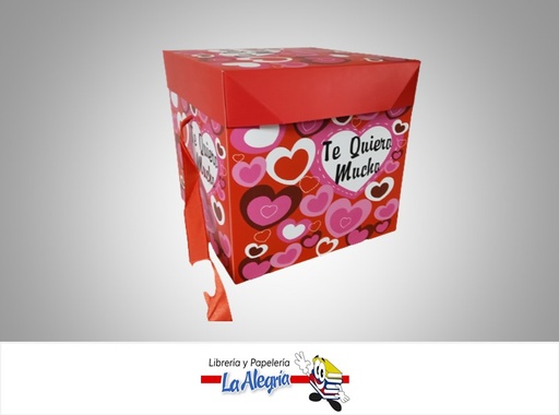 [CR2223] CAJA REGALO TE QUIERO MUCHO 22X22X22CM ROJO S/M