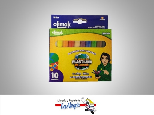 [785571628821] PLASTILINA JOSUE 185GR PAQUETE 10 UNIDADES MARCA OFIMAK
