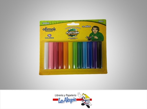 [785571628852] PLASTILINA JOSUE 200 GR PAQUETE 12 UNIDADES MARCA OFIMAK