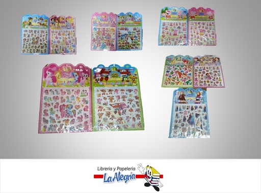 [6968888660027] CALCOMANIAS 3 PERSONAJES VARIOS PAQUETE MARCA S/M